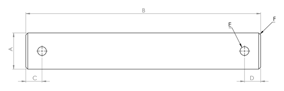 Pin with Hole Technical Drawing